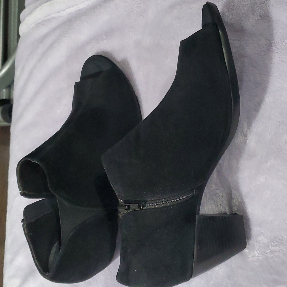 Munro "Eve" Peep Toe Suede Bootie